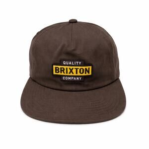 Brixton Osborn MP Snapback Hat Mens One Size Pinecone Brown Logo Cap NWT